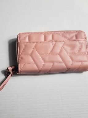 SONOMA DOUBLE ZIPPER PUFFED PINK WALLET